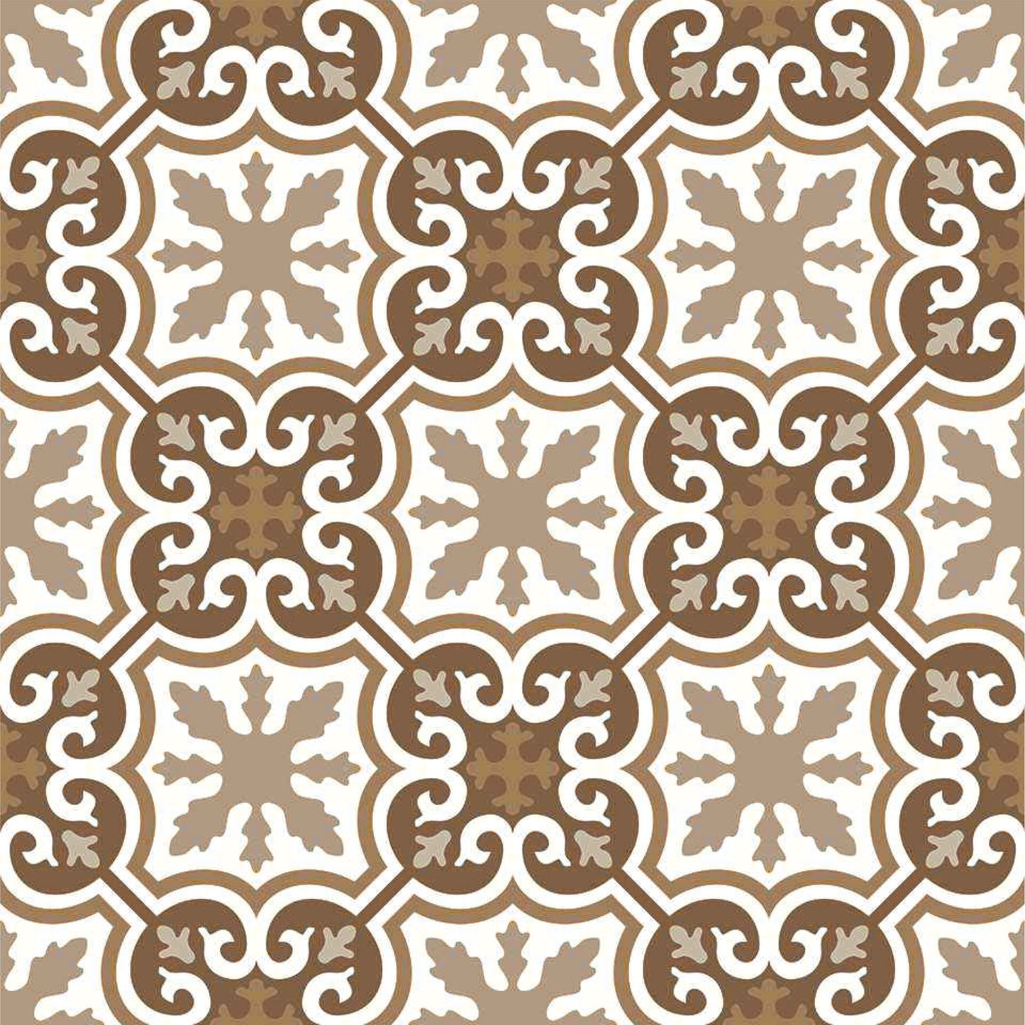 Warm Taupe Arabesque Tile Sticker