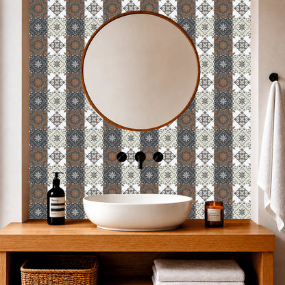 Vintage Floral & Ornamental Patchwork Tile Stickers