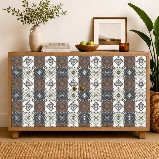 Vintage Floral & Ornamental Patchwork Tile Stickers