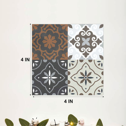Vintage Floral & Ornamental Patchwork Tile Stickers