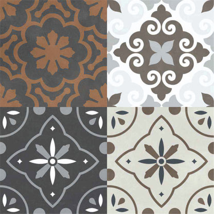 Vintage Floral & Ornamental Patchwork Tile Stickers