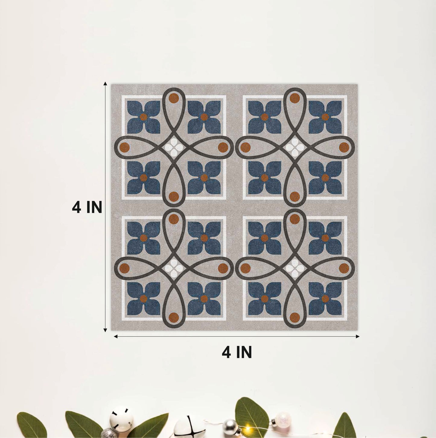 Navy Botanical Mosaic Tile Sticker