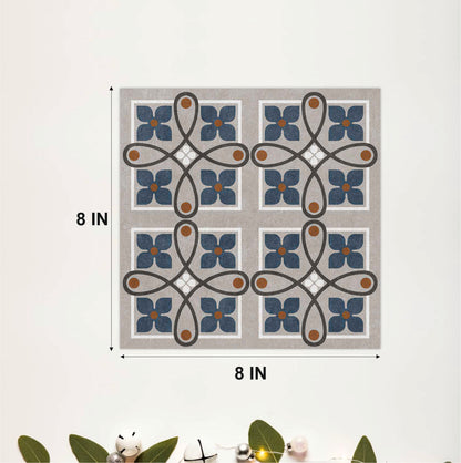 Navy Botanical Mosaic Tile Sticker