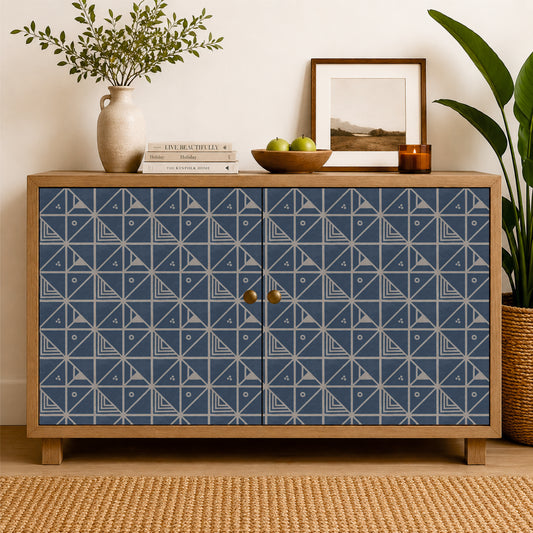 Contemporary Navy Mosaic Tile Sticker
