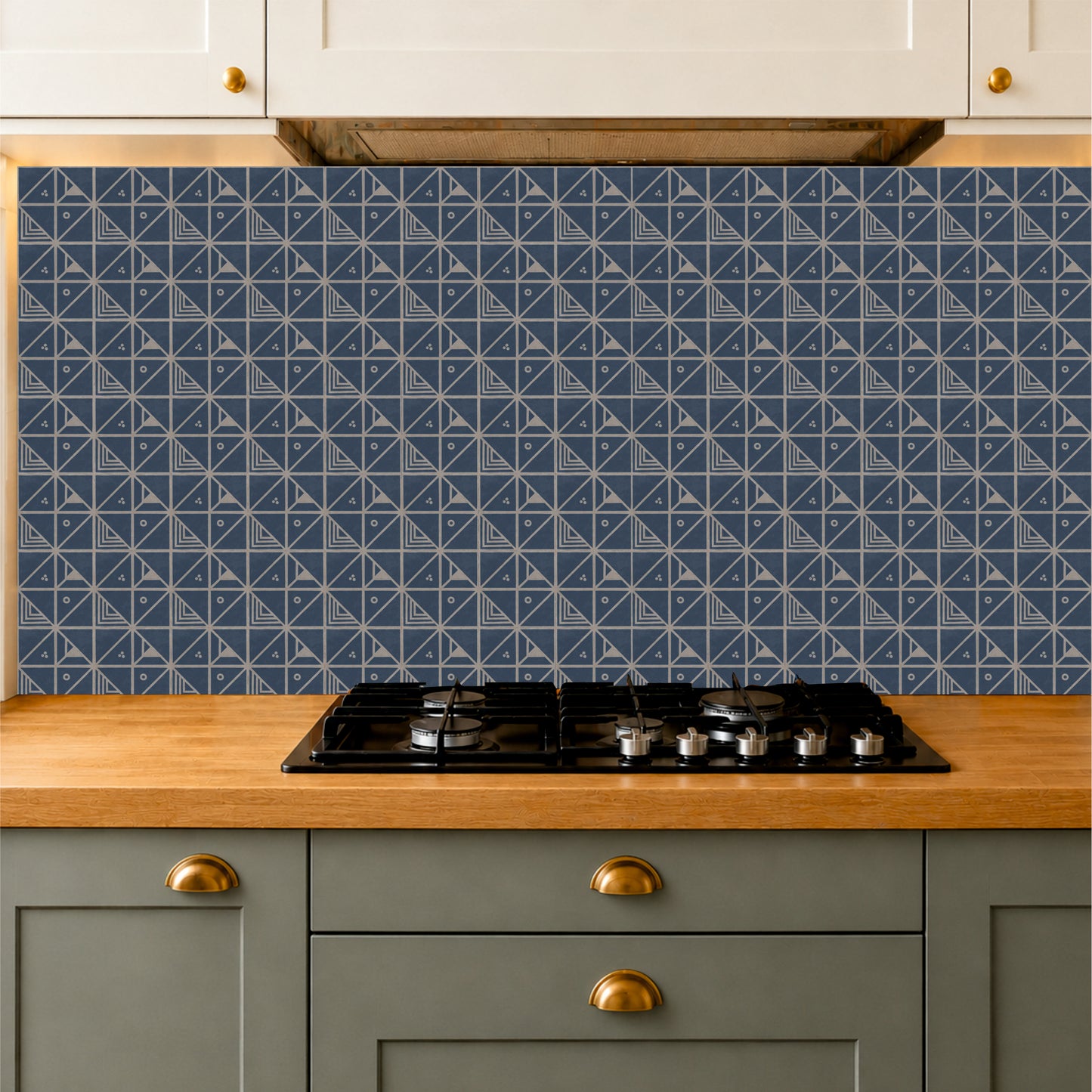 Contemporary Navy Mosaic Tile Sticker