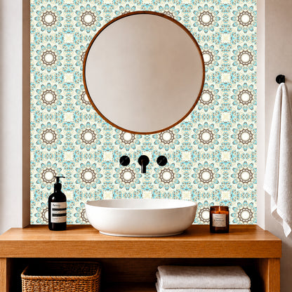 Aqua Mandala Tile Sticker