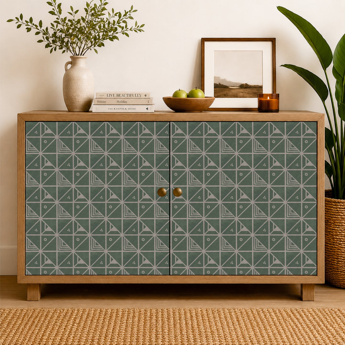 Modern Sage Geometric Tile Sticker