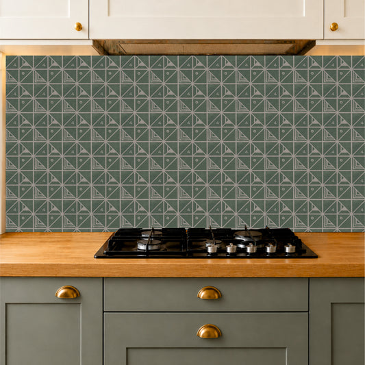 Modern Sage Geometric Tile Sticker
