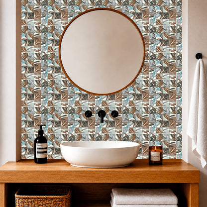 Contemporary Botanical Mosaic Tile Sticker