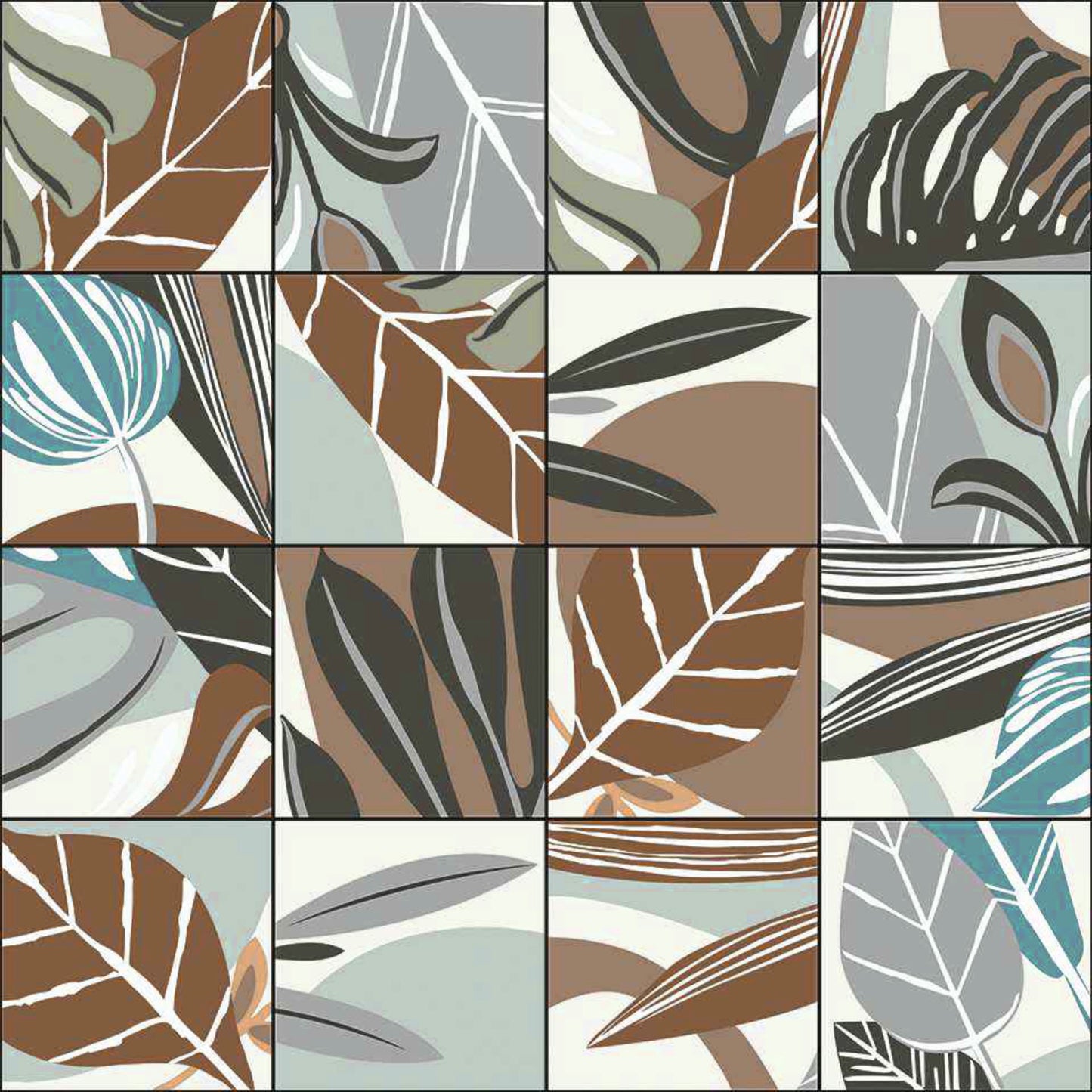 Contemporary Botanical Mosaic Tile Sticker