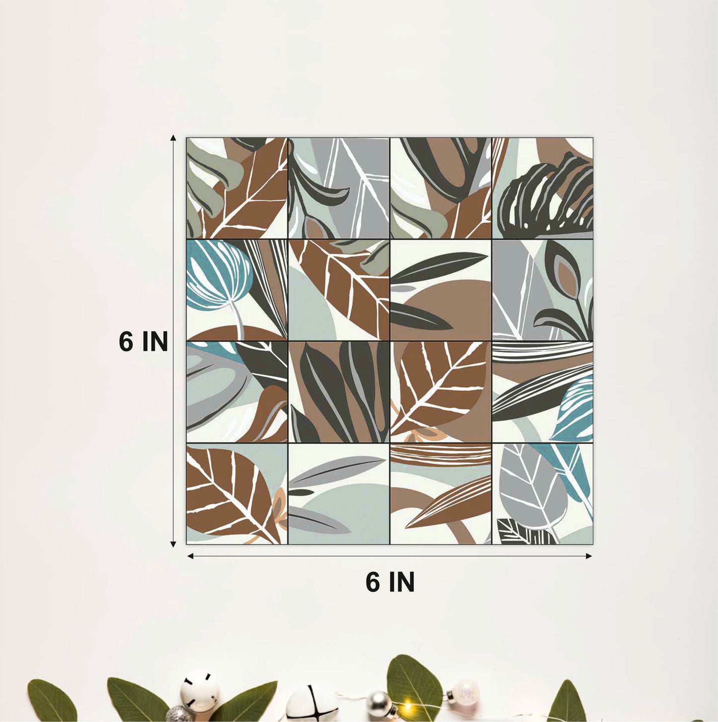 Contemporary Botanical Mosaic Tile Sticker