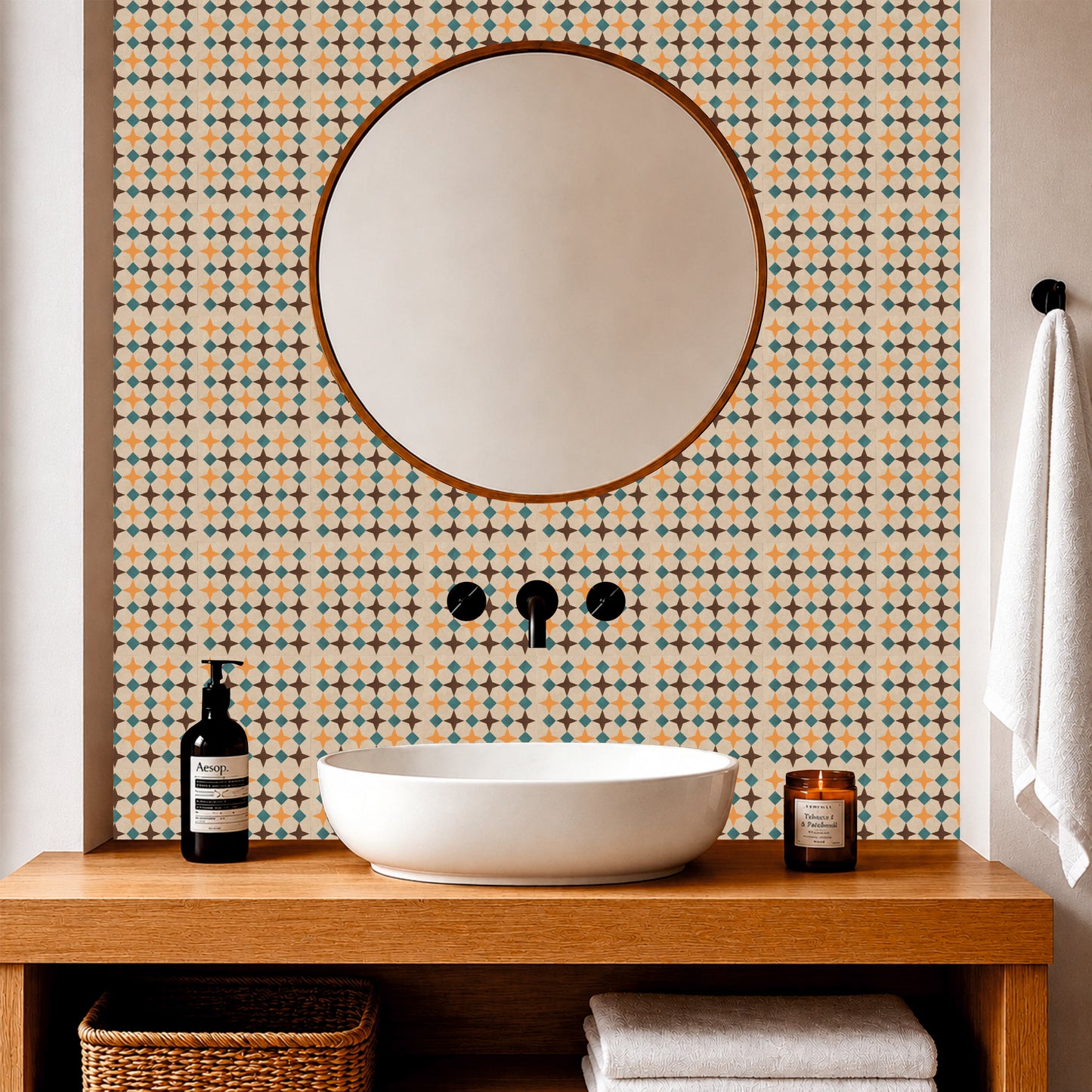Vintage Diamond Mosaic Tile Sticker
