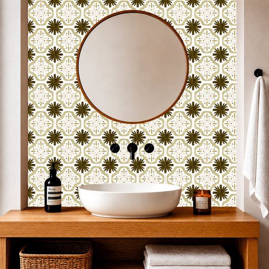Olive Botanical Tile Sticker