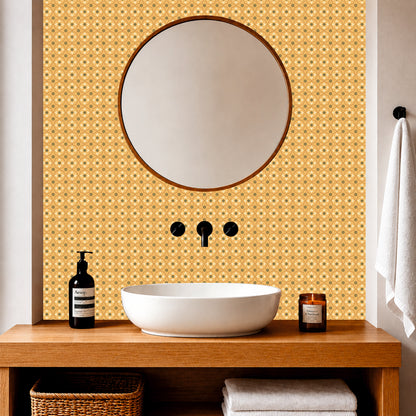 Golden Moroccan Floral Tile Sticker