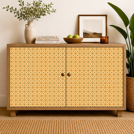 Golden Moroccan Floral Tile Sticker