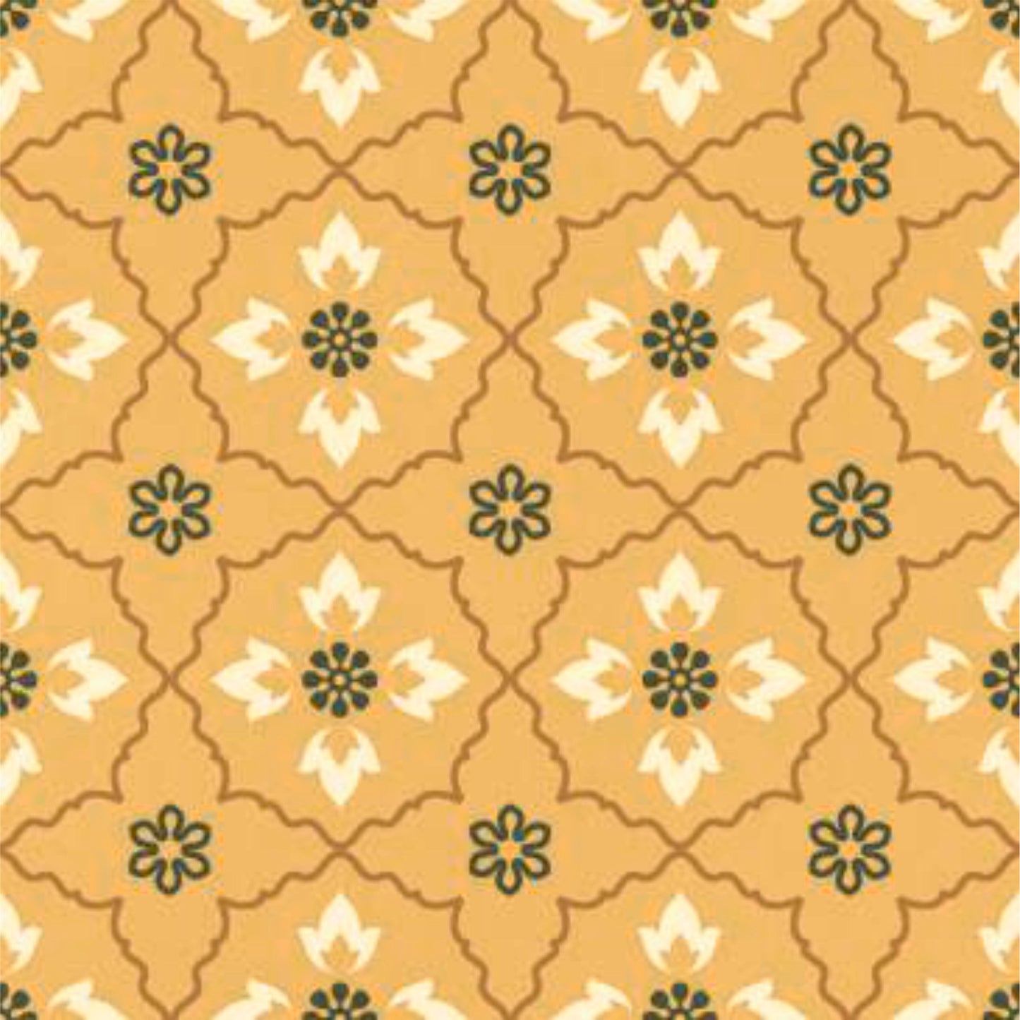 Golden Moroccan Floral Tile Sticker