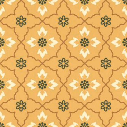 Golden Moroccan Floral Tile Sticker