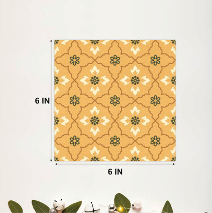 Golden Moroccan Floral Tile Sticker