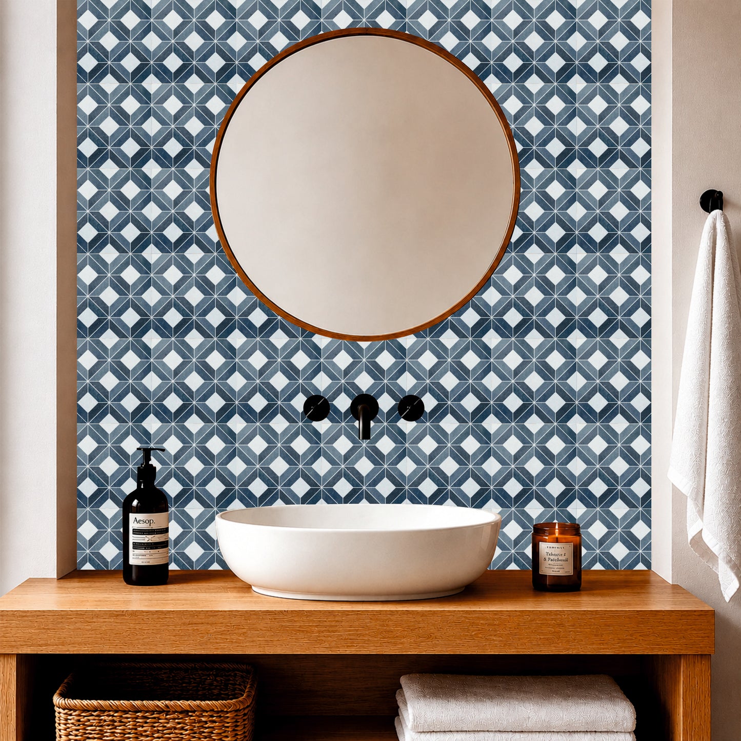 Contemporary Diamond Grid Tile Sticker