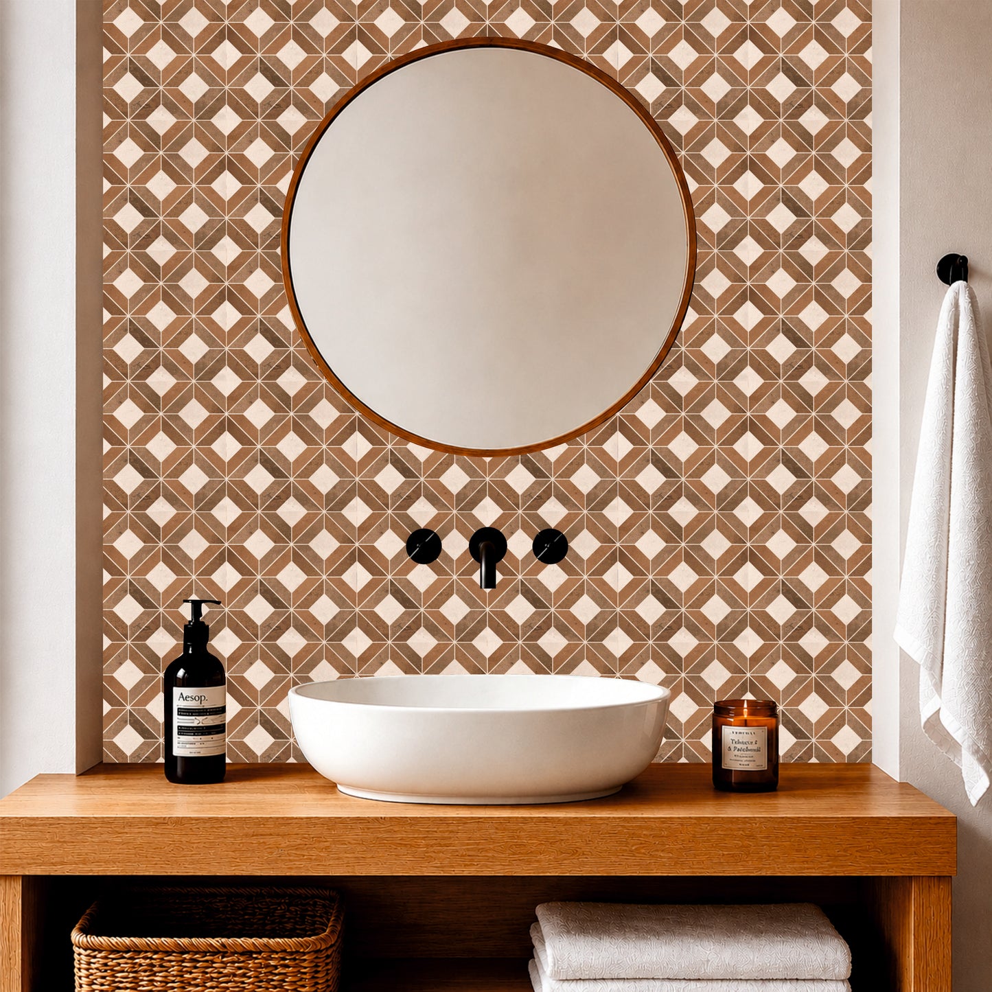 Rustic Geometric Mosaic Tile Sticker