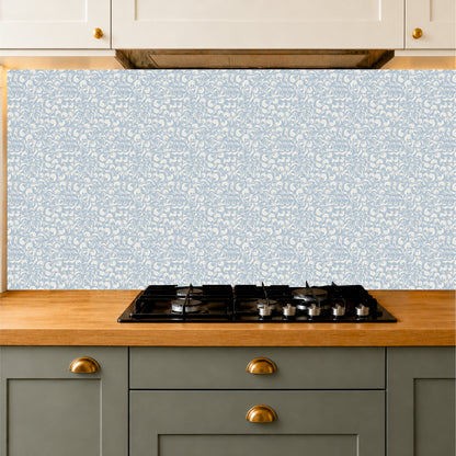 Vintage Blue Damask Tile Sticker
