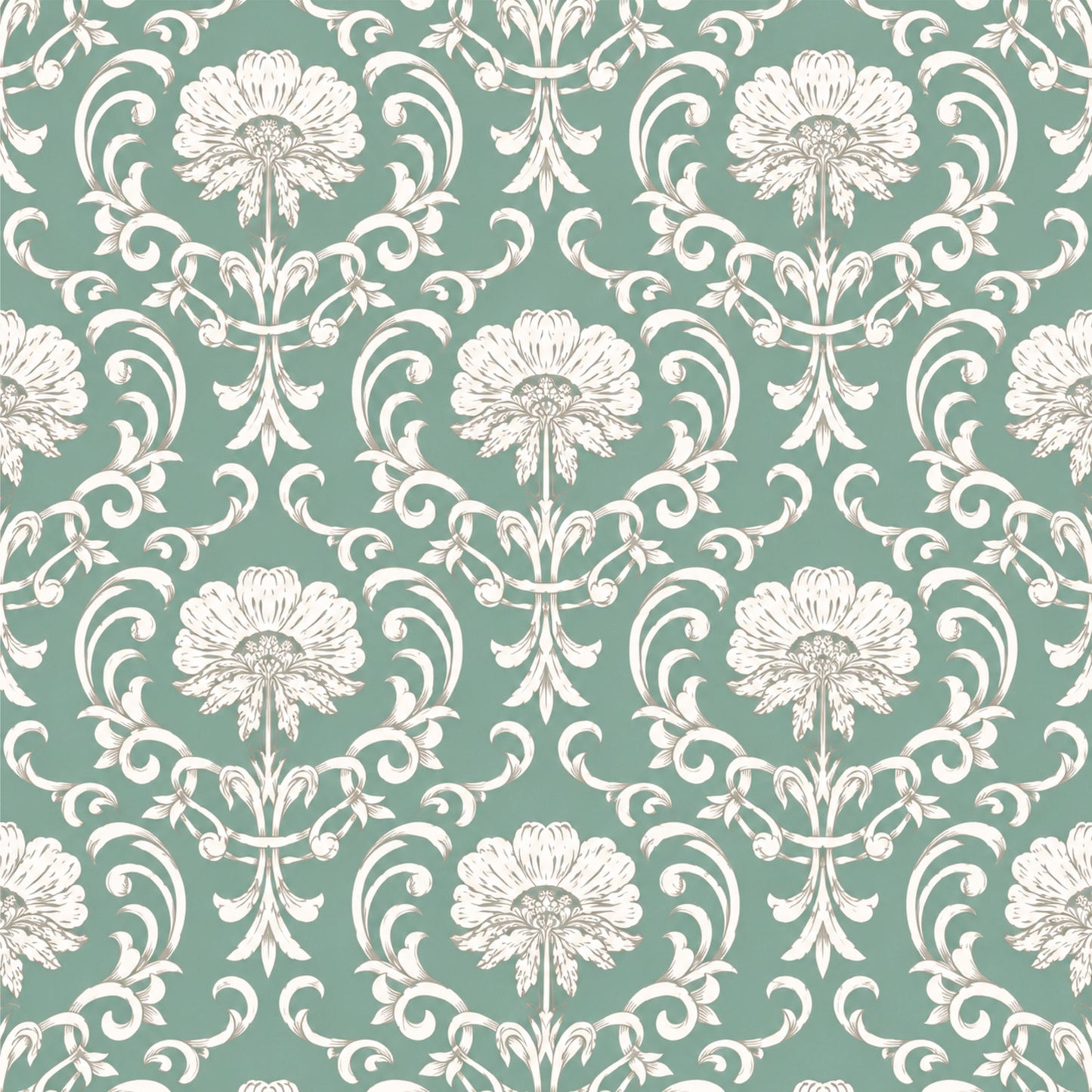 French Botanical Damask Tile Sticker