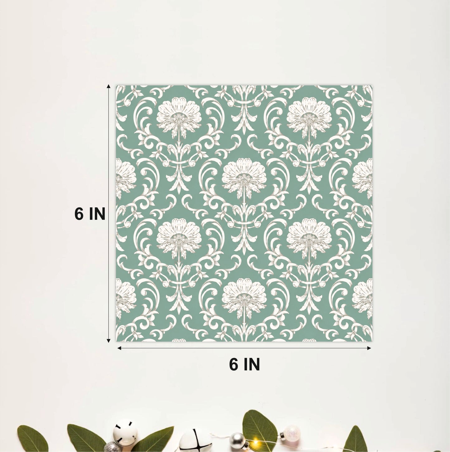 French Botanical Damask Tile Sticker
