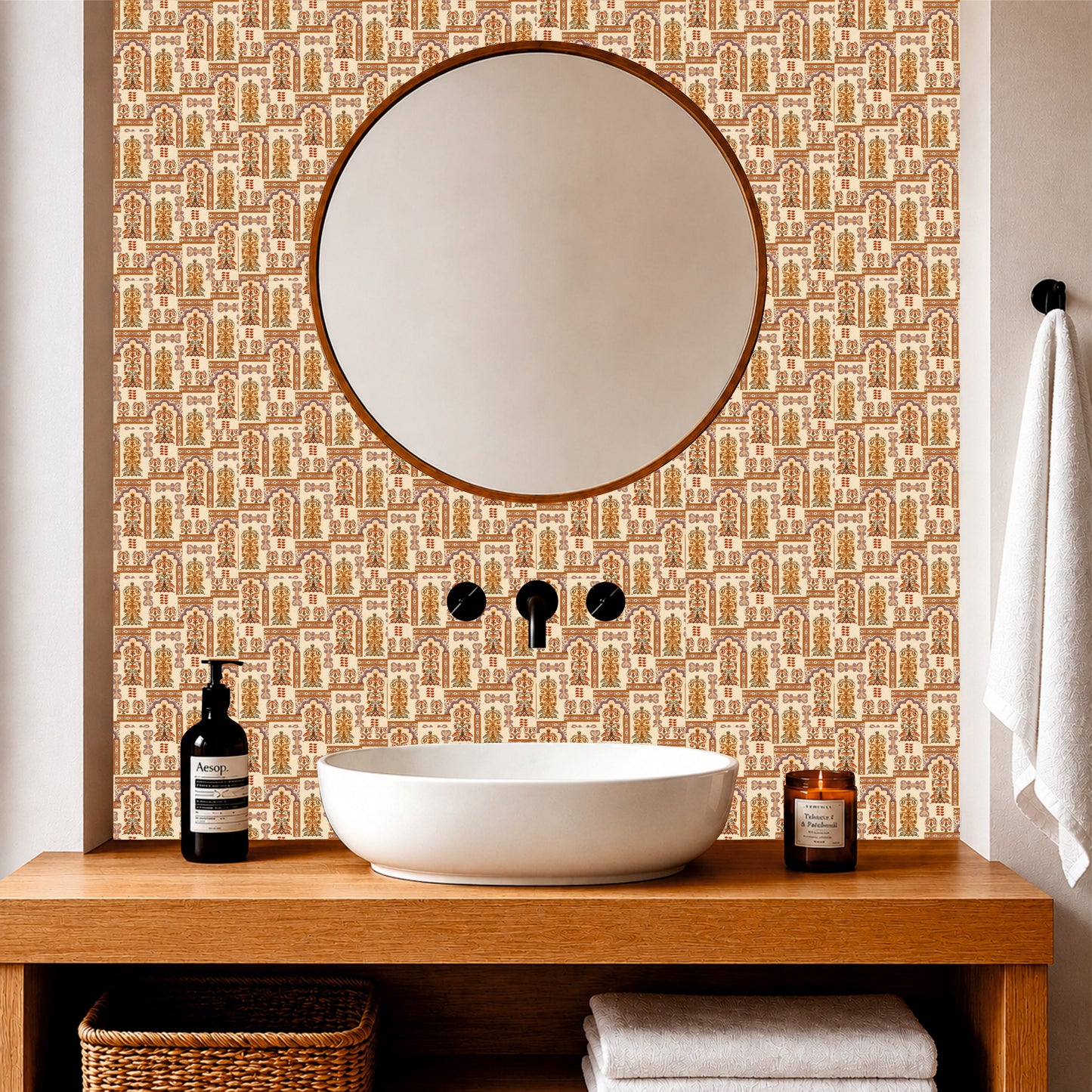 Traditional Mughal Floral Tile Sticker