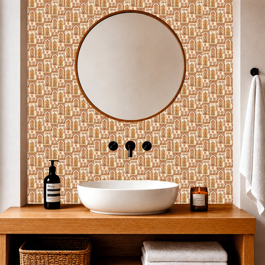 Traditional Mughal Floral Tile Sticker