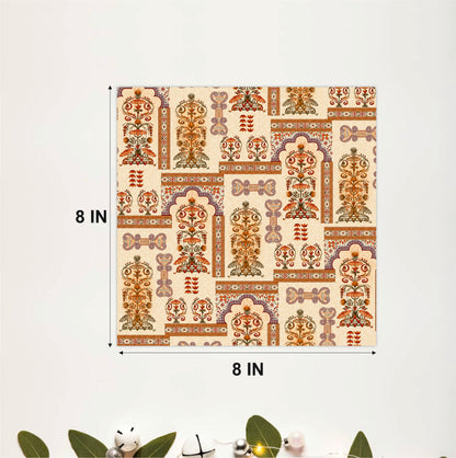 Traditional Mughal Floral Tile Sticker