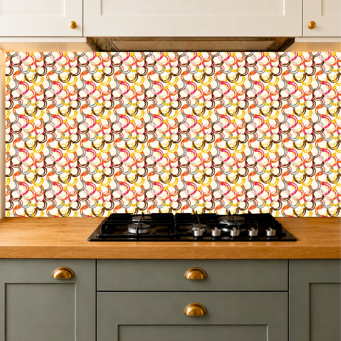 Contemporary Painted Rings Tile Sticker