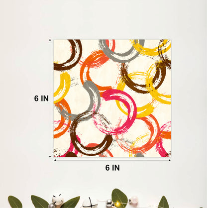 Contemporary Painted Rings Tile Sticker