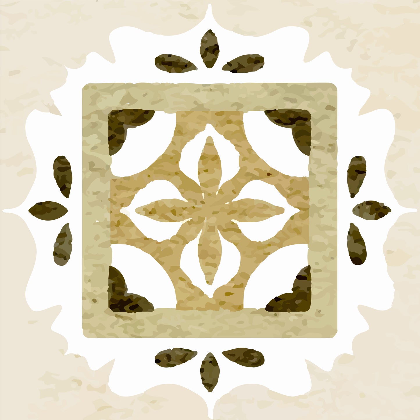 Sandstone Floral Tile Sticker