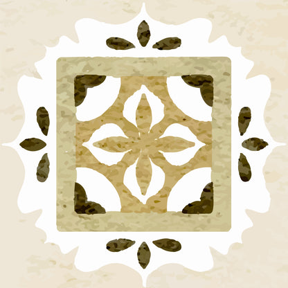 Sandstone Floral Tile Sticker