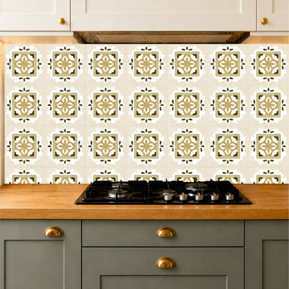 Sandstone Floral Tile Sticker
