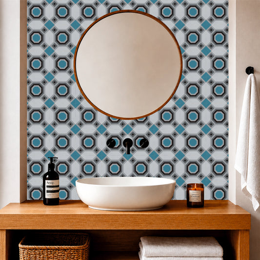 Minimal Octagon Pattern Tile Sticker