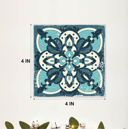 Vintage Teal Encaustic Tile Sticker