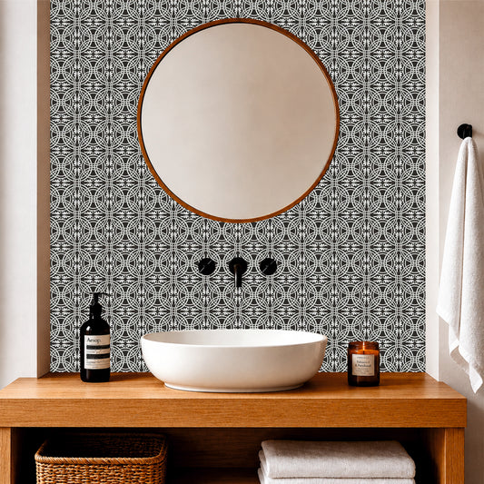 Classic Black & White Mosaic Tile Sticker