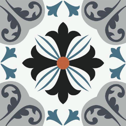 Ornamental Floral Medallion Tile Sticker