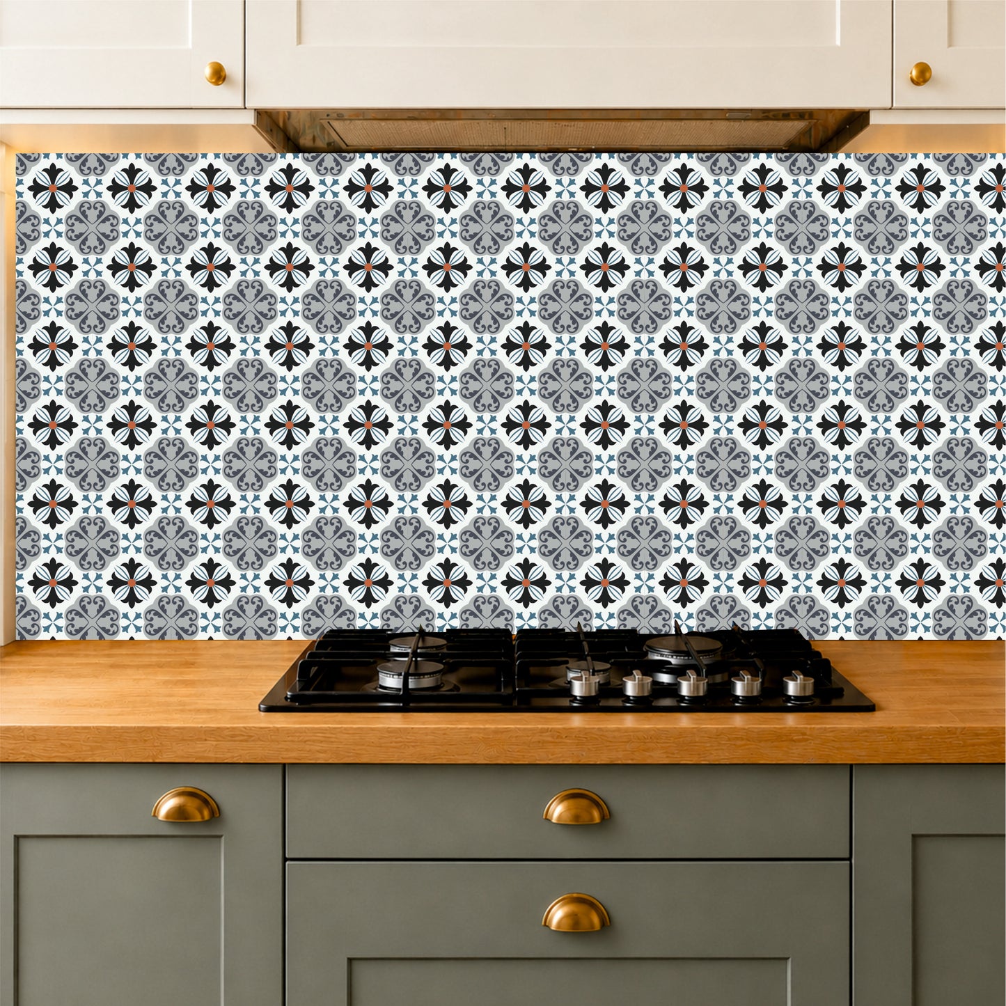 Ornamental Floral Medallion Tile Sticker