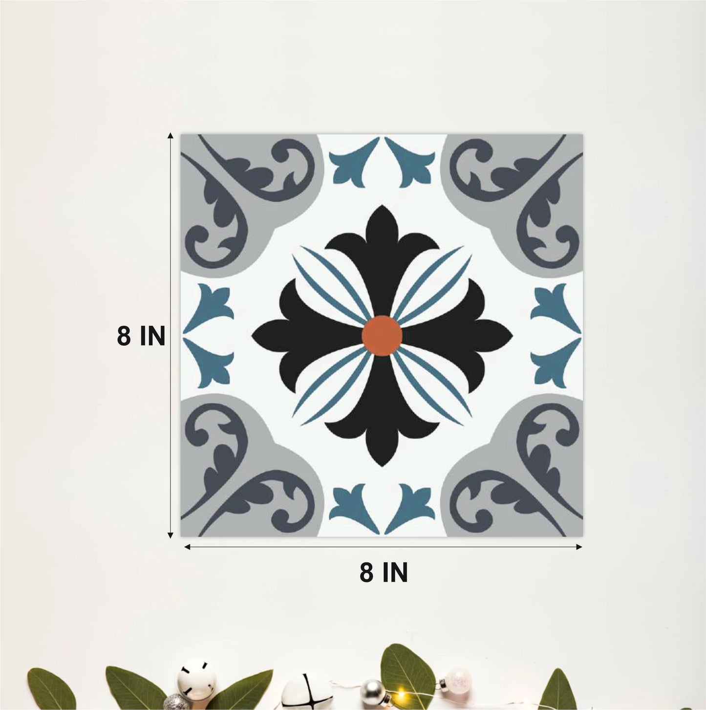 Ornamental Floral Medallion Tile Sticker