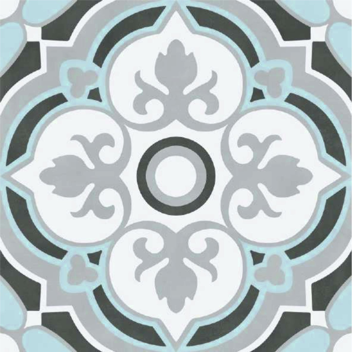 Elegant Botanical Medallion Tile Sticker