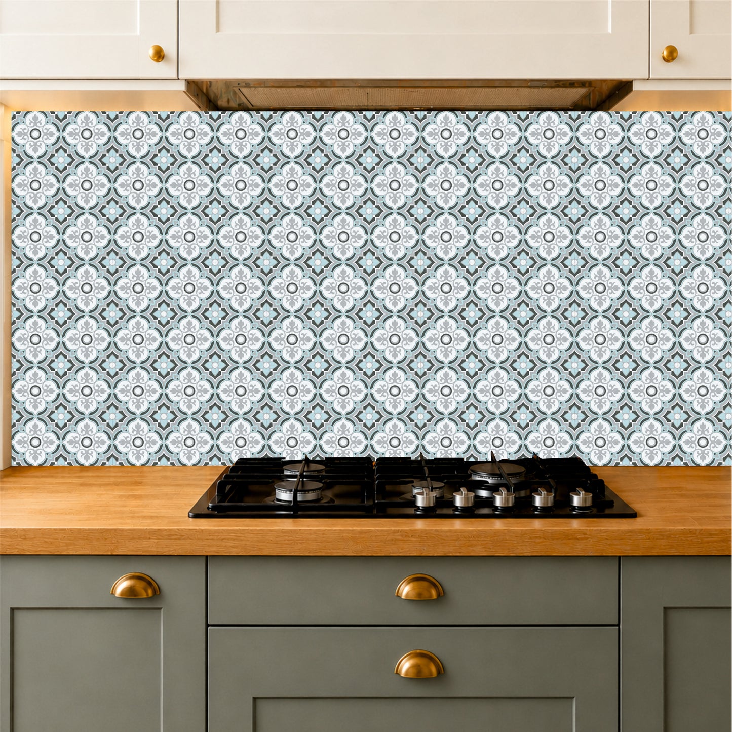 Elegant Botanical Medallion Tile Sticker