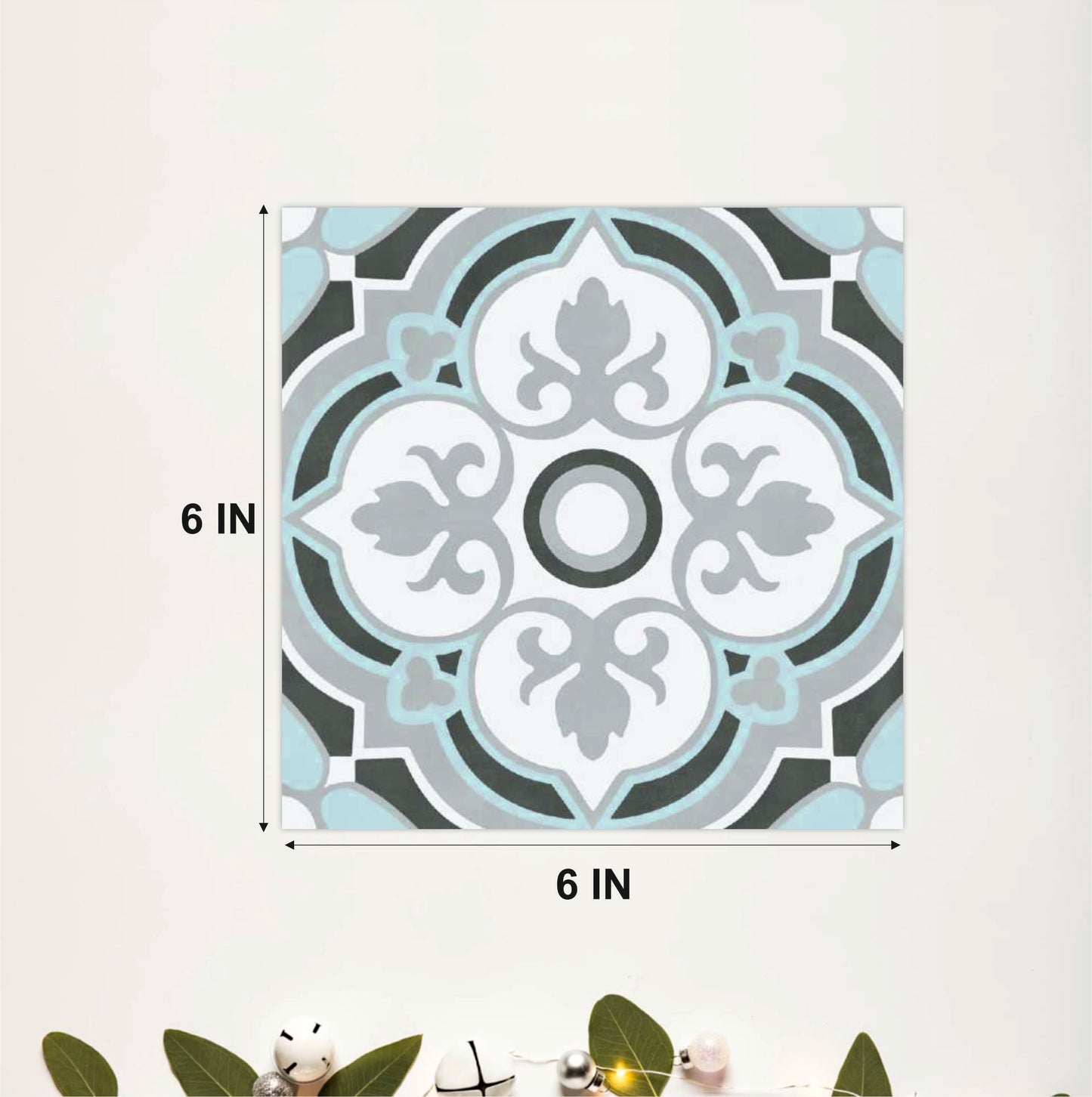 Elegant Botanical Medallion Tile Sticker