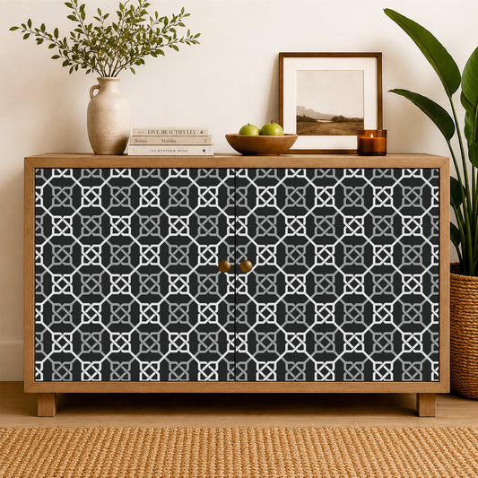 Graphite Geometric Mosaic Tile Sticker