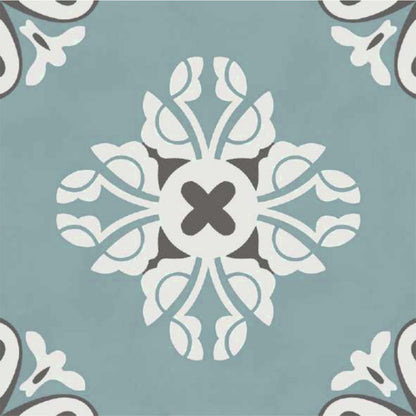 Powder Blue Floral Tile Sticker