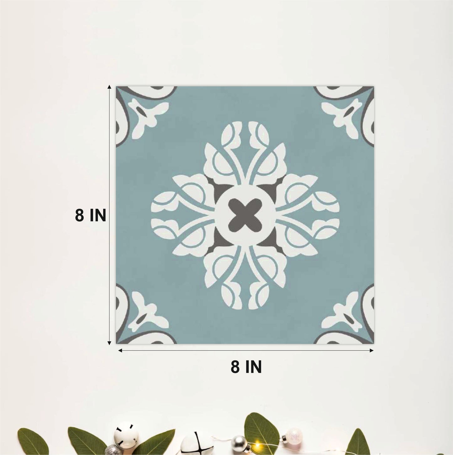 Powder Blue Floral Tile Sticker