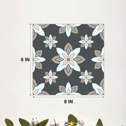 Charcoal Floral Tile Sticker