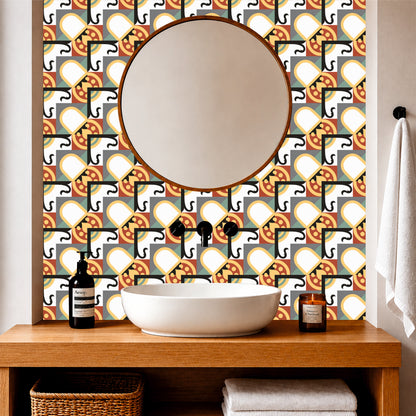 Geometric Color Block Tile Sticker