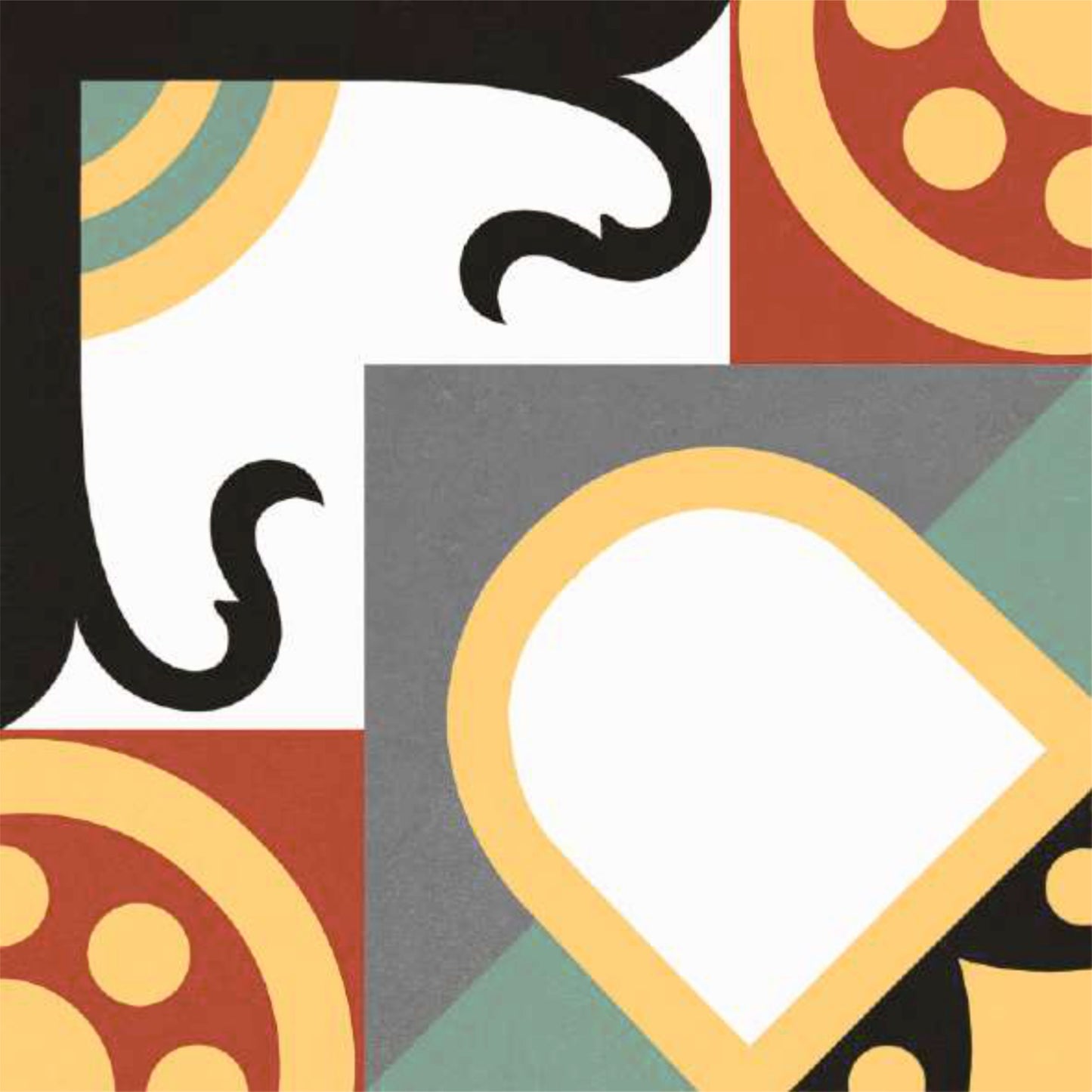 Geometric Color Block Tile Sticker